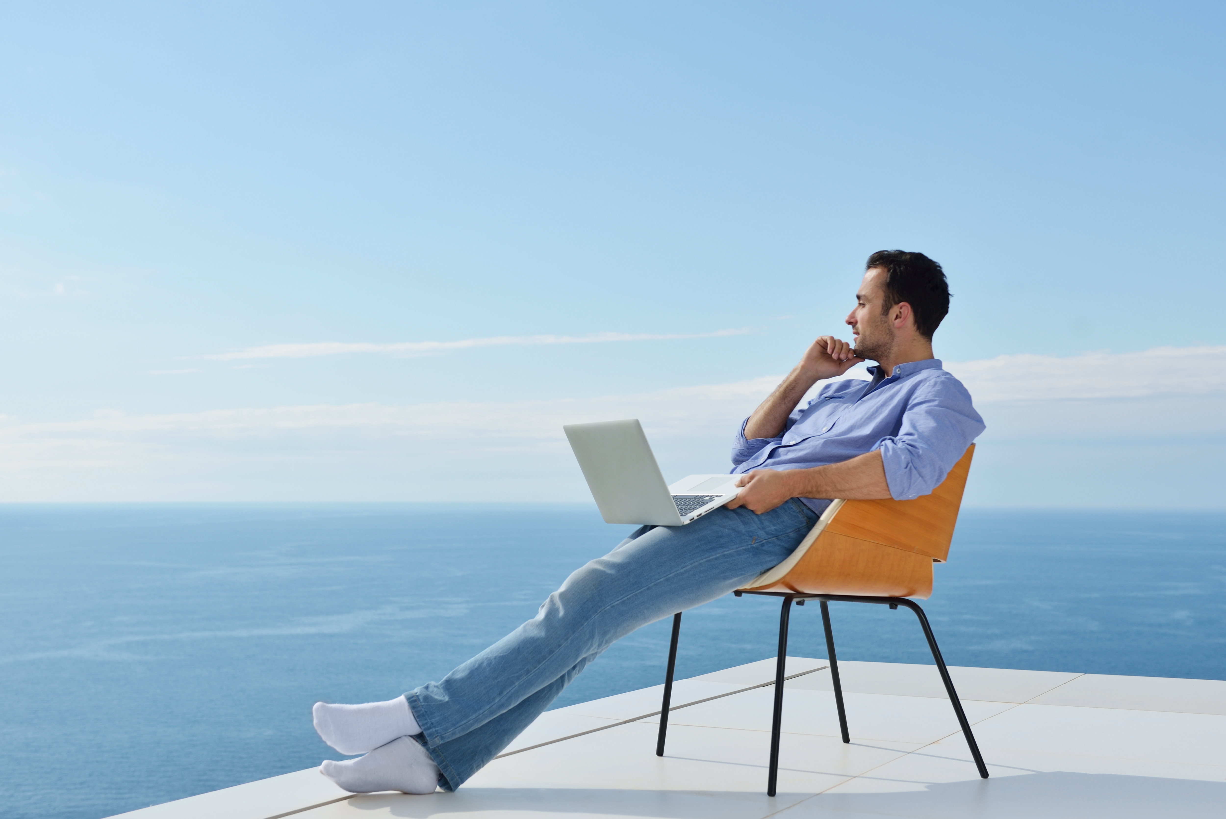 Remote worker on dock